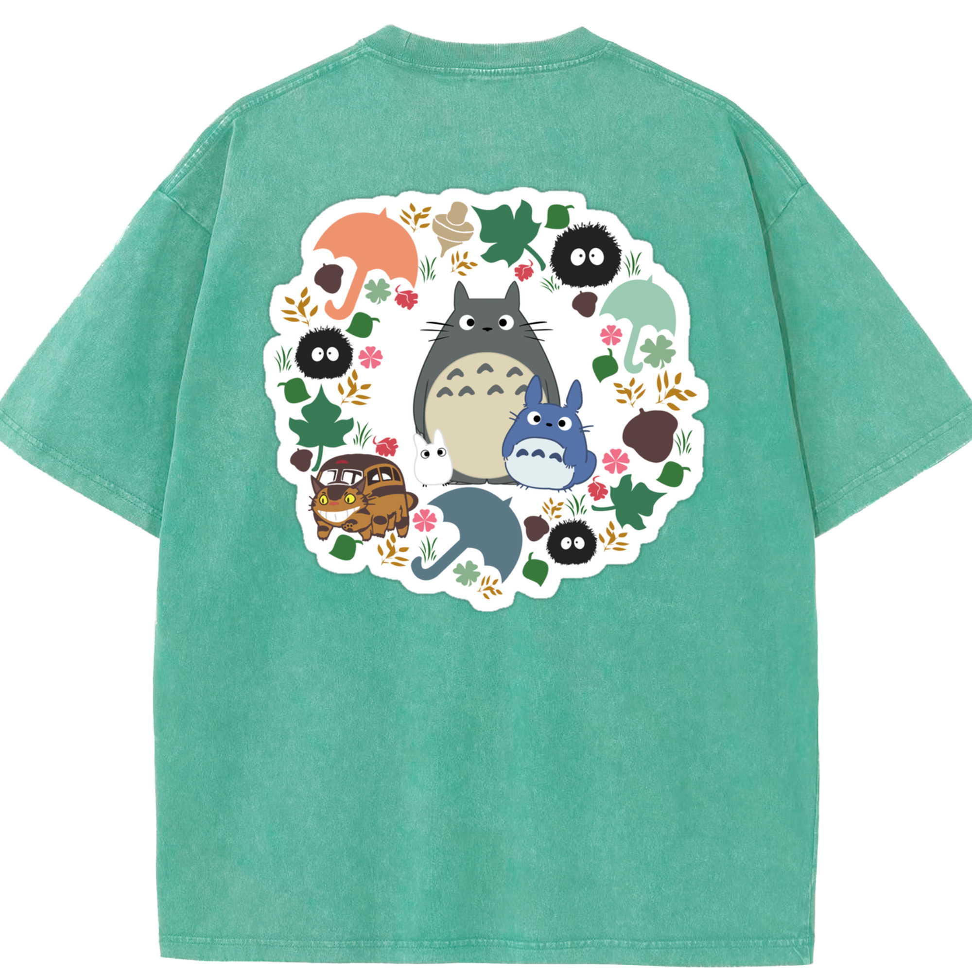 （画像用） となりのトトロ 草壁メイ 草壁サツキ My Neighbor Totoro Satsuki Kusakabe Mei Kusakabe 綿100% ヴィンテージ風 半袖Tシャツ（背面プリント）